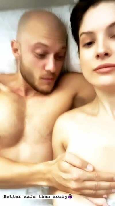 Amanda's bf trying to expose her nipples