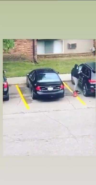 Karen attempted to light her ex husband's car in fire