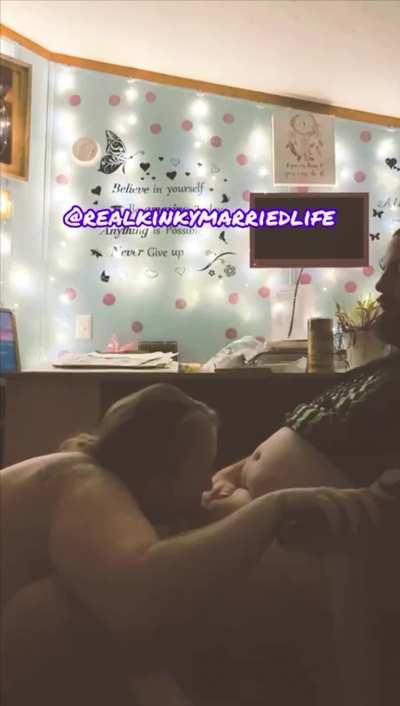 I love the taste of my pussy on his cock! I love it even more when it's not my pussy 😈 (M/F)