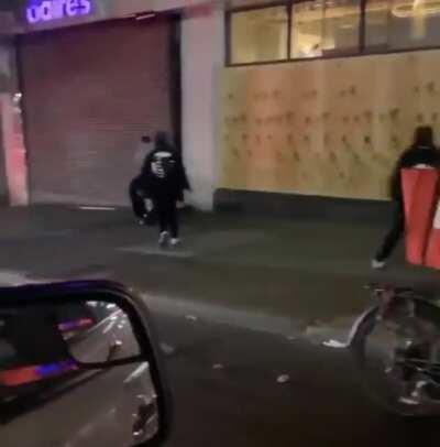 Bronx officer bashed with object twice while trying to arrest a protester.