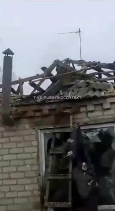 Russian soldier shows the aftermath of Ukrainian shelling on his position, meanwhile 3 more shells arrive on his position 