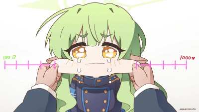 Very long cheeks [Blue Archive]