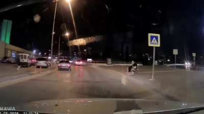 Driver in Turkey blocks the road at a crosswalk, allowing disabled pedestrian to cross safely