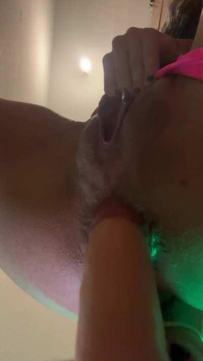 Coming hard while I pound my asshole