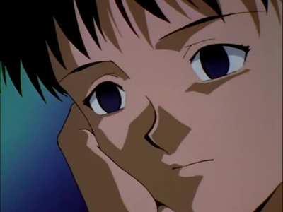 Shinji, depressed.