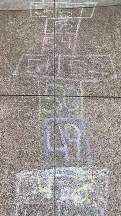 The hopscotch game in my neighborhood is serious AF