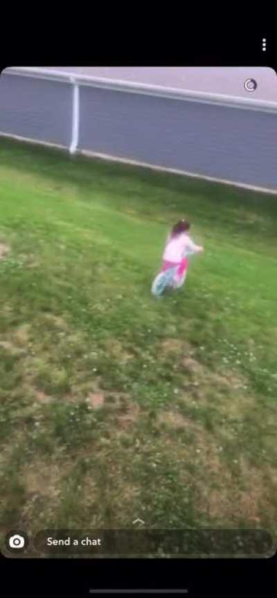 Letting your kid ride into a barn? Sure.