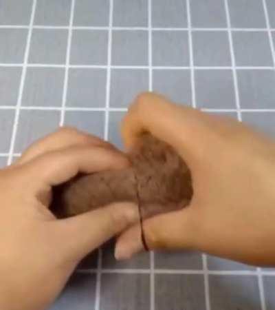 Making a Teddy bear with a single piece of cloth
