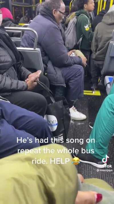 Man plays loud music on public transport