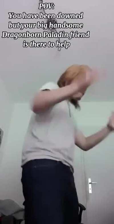 Context: A freshly new player in my CoS Campaign decided to play a paladin whos Lay on Hands works by slapping people. So he edited this video I made the other day.