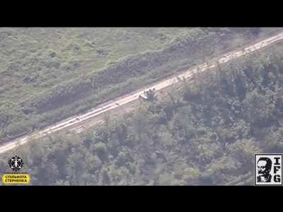 Large number of Russian infantry and vehicles were spotted and subsequently destroyed by FPV drones from the Ivan Franko Group of the 79th Air Assault Brigade. Published 18/10/2025.