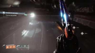 First time playing Destiny. I have no idea what I'm doing but I'm desperately trying to catch up with my teammates. Luckily I spot some vehicle.