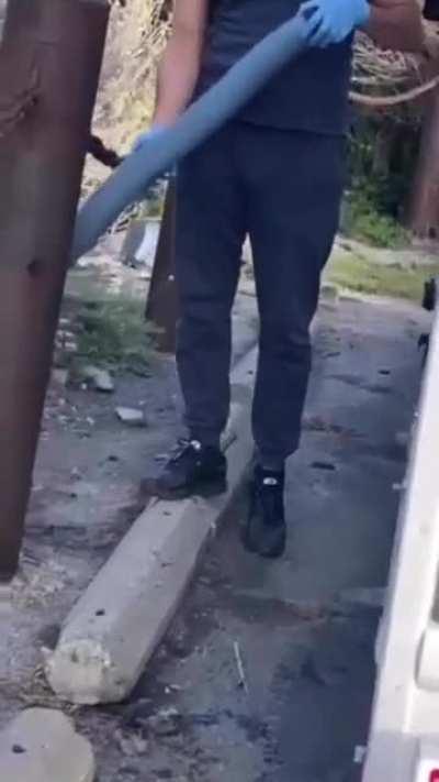 Guy dumps human poop into a creek at Big Sur, CA