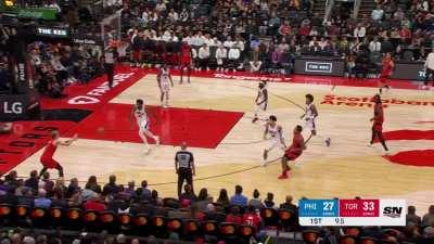 [Highlight] Embiid falls asleep and leaves Gradey D to give the raptors 36 first quarter points and 7/7 from 3 as a team