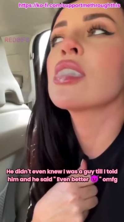 Sissy sucks driver to pay for the Ride 😈🍆😍
