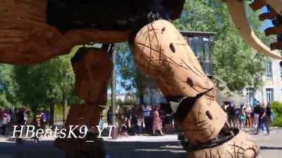 French mechanical elephant vibing hard