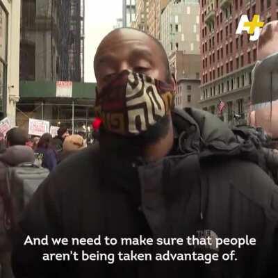 Workers along with protesters awarded Jeff Bezos with the 