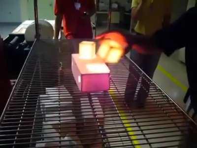 Space Shuttle thermal tiles were such poor heat conductors that you could grab them seconds after being in a 2200°C oven.