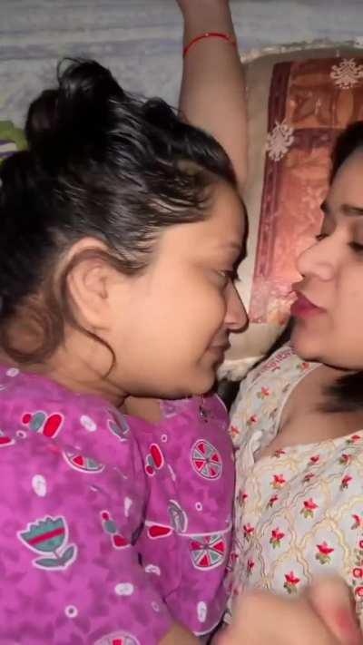 Indian mother and daughter kissing. Upvote for part 2