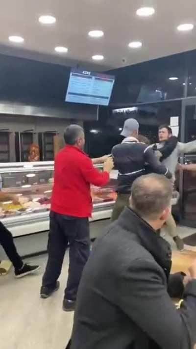 Gigachad just sat there eating his dinner, casually observing as mayhem ensues around him! 🤣