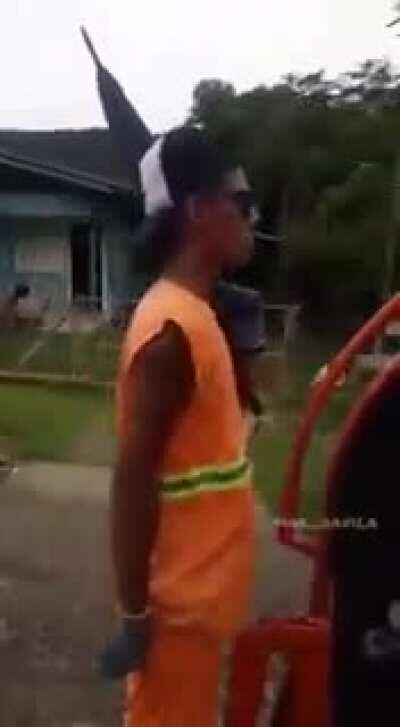 When you quit your cash-transportation job and start as trash collector