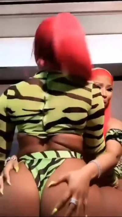 Nicki Grabbing Megs Ass
