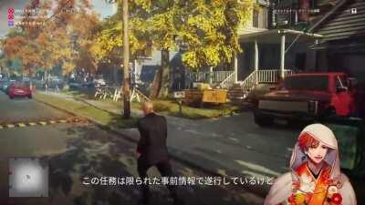 Roberu tries to hit on a female jogger in HITMAN 2 - 