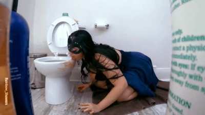 The truth is I made the toilet bowl dirty to clean it