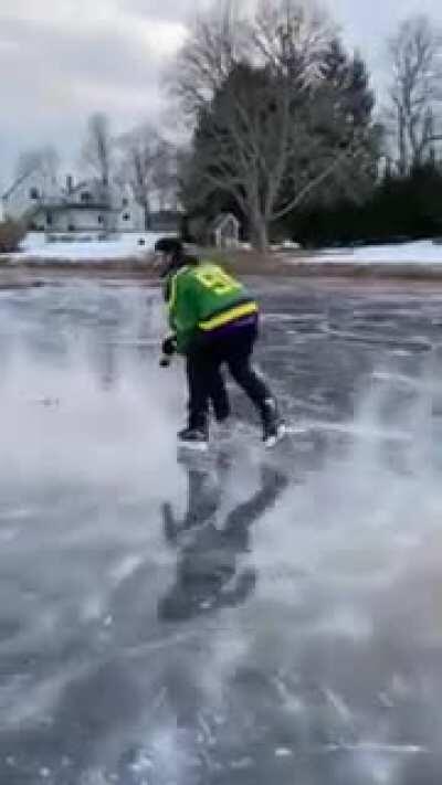First time taking my son out on the ice. One of the highlights of my life