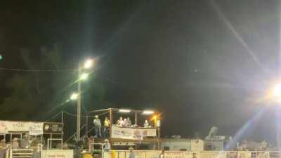 Another angle of my almost getting killed by a bull. Should have snapped my neck. First and last rodeo.