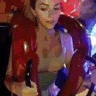 Hot girl on rollercoaster