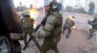 Police girl getting hit by a molotov during protest in Chile.