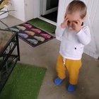 Kid puts toy in compromising position