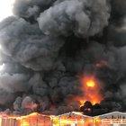 Huge fire today in a warehouse in Bremen, Germany (Industriehäfen)