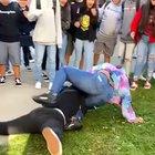 My cousin going ham on a girl from school. I have another video