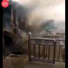 Tied the firecrackers on the dog for fun, the dog freaked out and ran into the house. House burned down.