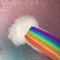 A Rainbow Bath Bomb