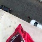 Tossing coffee grounds down