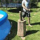 To cut a apple in half