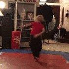 Girl has some impressive bow staff skill