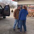 Road ragers pull into a gas station. This is the aftermath