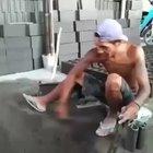 Making cinder blocks by hand