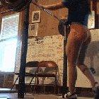 Weightlifter Sydney Goad front squats 90kg/198lbs