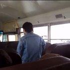 Kid gets yelled at by a cop and runs.