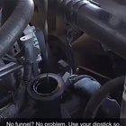 How to pour motor oil with no funnel