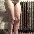 My clothes on the ground, my ass spread [f]