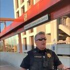 4 cops arresting someone for eating a chicken sandwich (not Popeyes) at the metro station