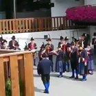 He's working at the same beat to avoid disturbing the band