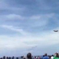 Vapor cone around a transonic F-18.