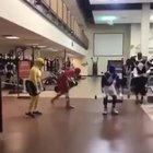 Working hard at the gym